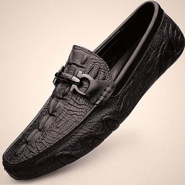 Men Slip on Loafers Genuine Leather Casual Shoes Moccasins Flat Walking Sneakers