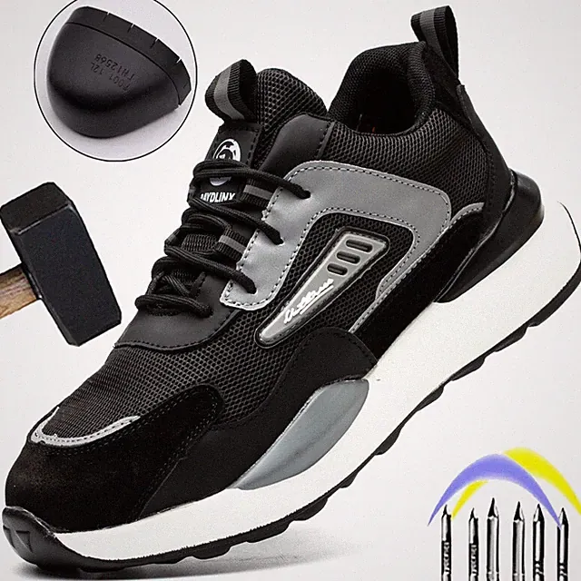 Men Sport Safety Shoes Steel Toe Work Boots Anti-puncture Sneaker Indestructible