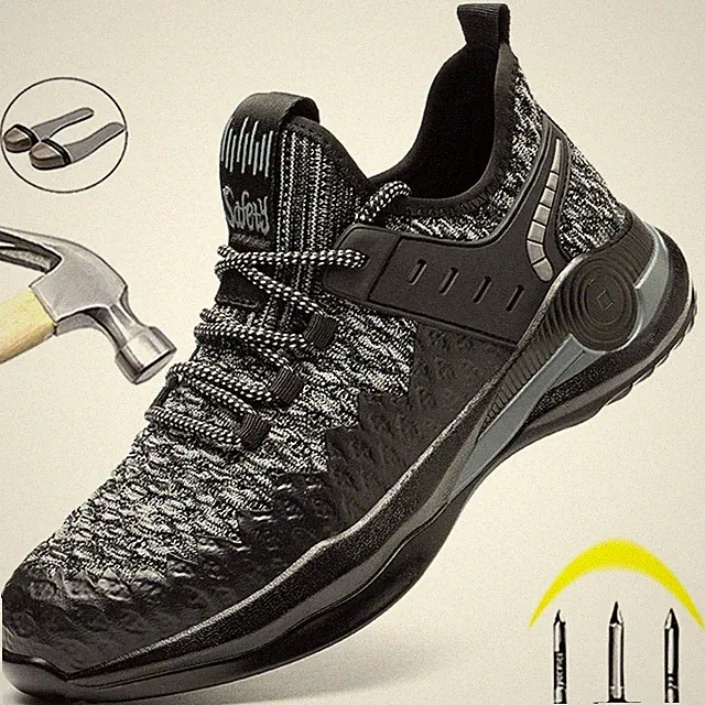 Men Steel Toe Indestructible Work Safety Shoes Outdoor Puncture Proof Work Boots