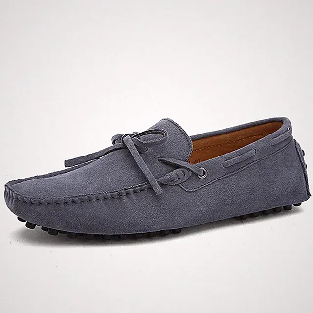 Men Suede Leather Loafer Handmade Moccasins Driving Cycling Shoes Plus Big Size