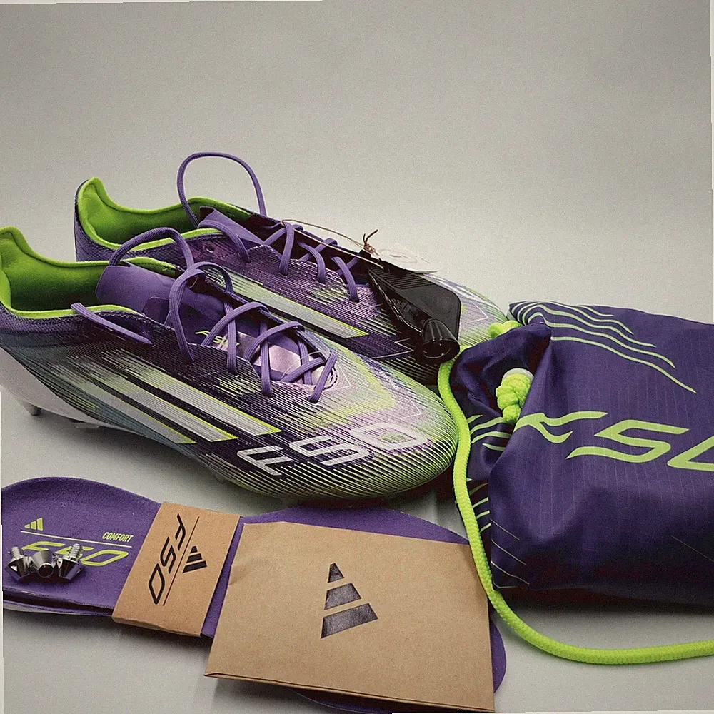 Men Sz 7.5 Adidas Soccer Cleats F50 Elite SG Purple Green JH7633 New