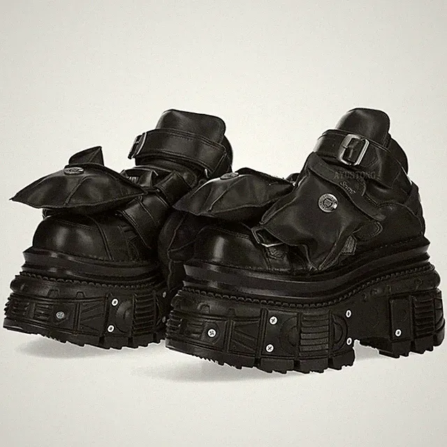 Men Thick Sole Lace Up Short Boots Fashion Punk Street Rock Sports Shoes Unisex
