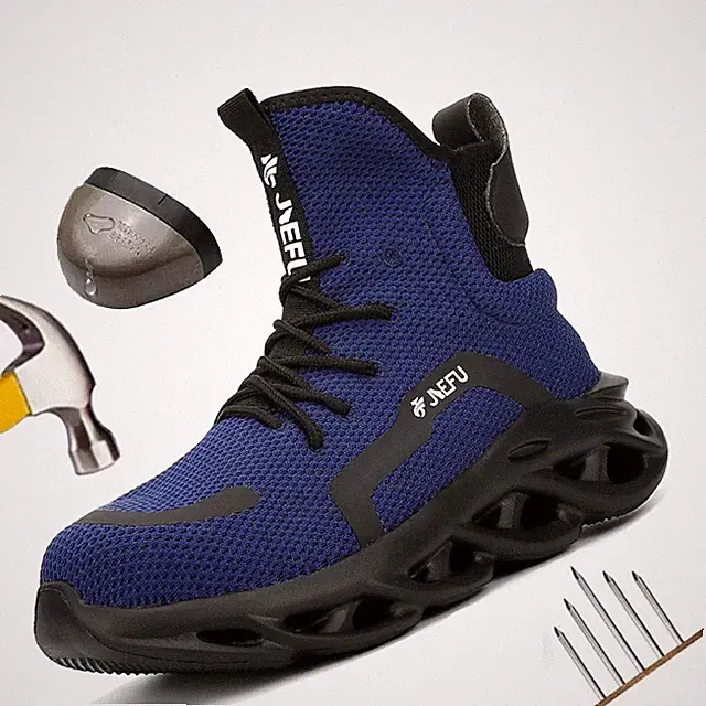 Men Work Safety Shoes Steel Toe Puncture-Proof Boots Indestructible Sneakers