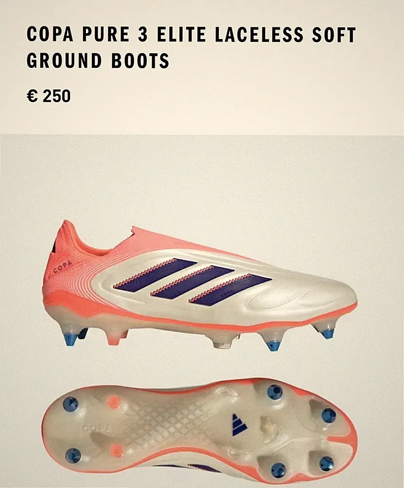 Mens 12 adidas Copa Pure 3 Elite Laceless Soft Ground Cleats JR2825