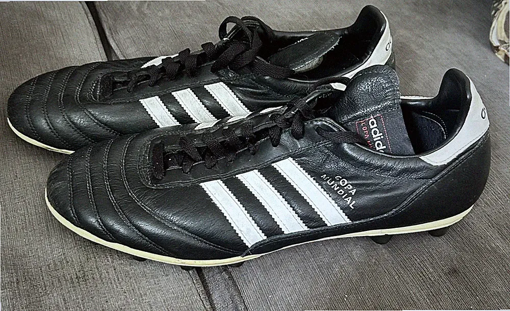 Mens 13 Adidas Copa Mundial 015508 Black Leather Soccer Cleats Sneaker Lace up