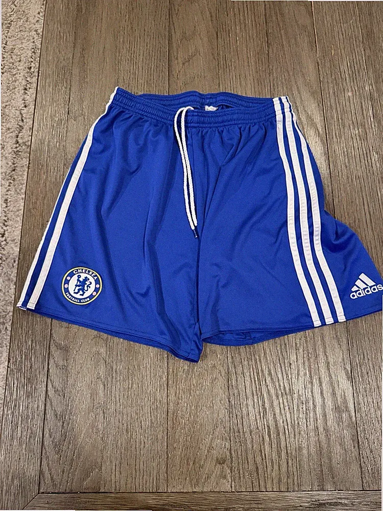 Mens Adidas Chelsea Football Club Soccer Shorts Blue Medium M