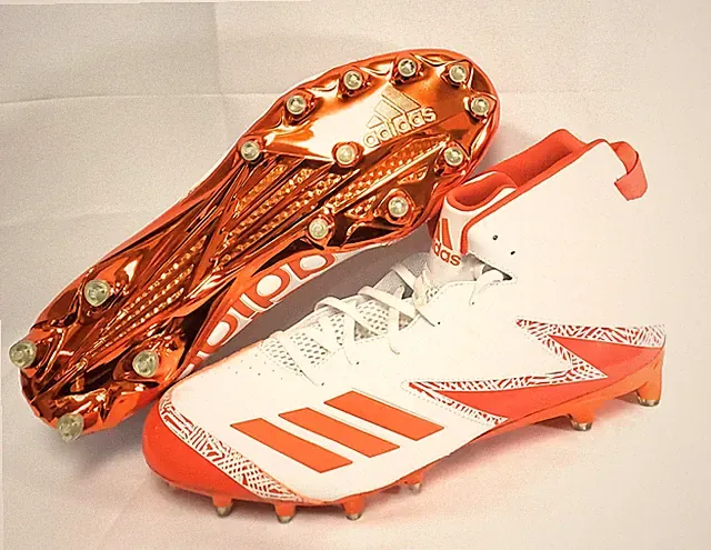 Mens Adidas Mid High DA9081 118241063 White Orange Football Soccer Cleats Shoes