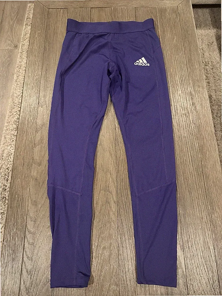 Mens Adidas Spandex Tights Compression Pants Racing Tights Purple Large New