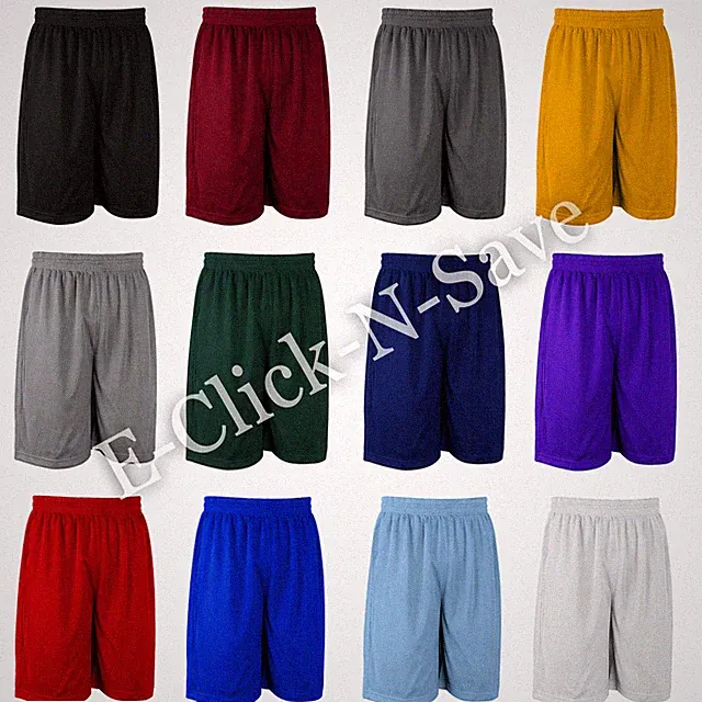 MENS ATHLETIC JERSEY 2 POCKET MESH SHORTS GYM WORKOUT BASKETBALL FITNESS S~5XL