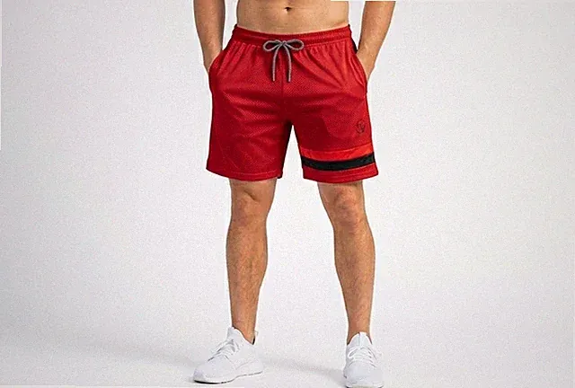 Mens Basketball Shorts Training Gym Longer Looser Fit Breathable Mesh W/ Pockets