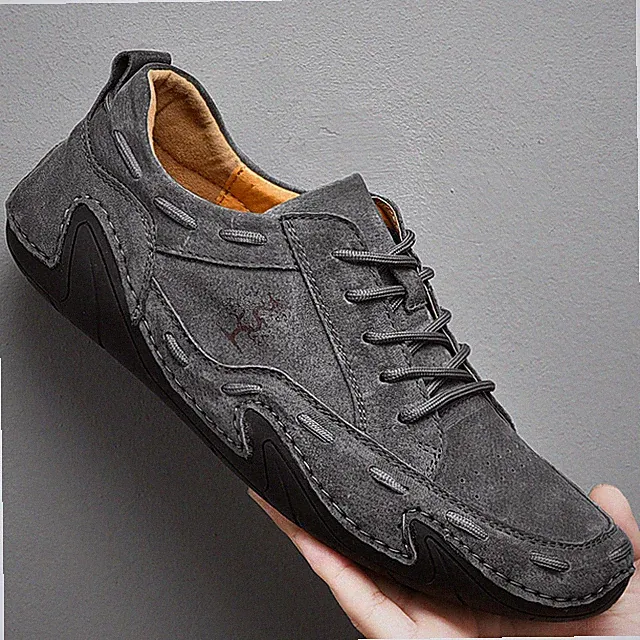 Mens Casual Shoes Leather Fashion Hiking Sneakers Loafers Classic Boat Trainers
