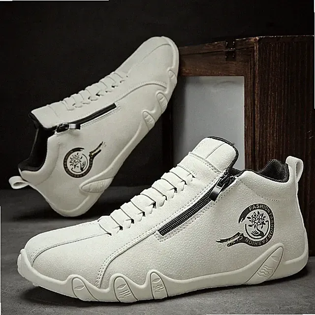 Mens Casual Shoes Side Zipper Short Boots Fashionable Outdoor Sports Athletic