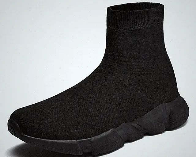 Mens High Top Socks Sneakers Running Athletic Gym Shoes Walking Driving Boots