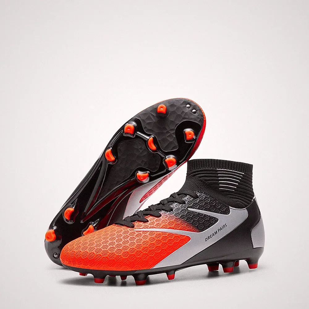 Mens High Tops Lace Up Soccer Cleats, Lightweight Professional Athletic Footb...