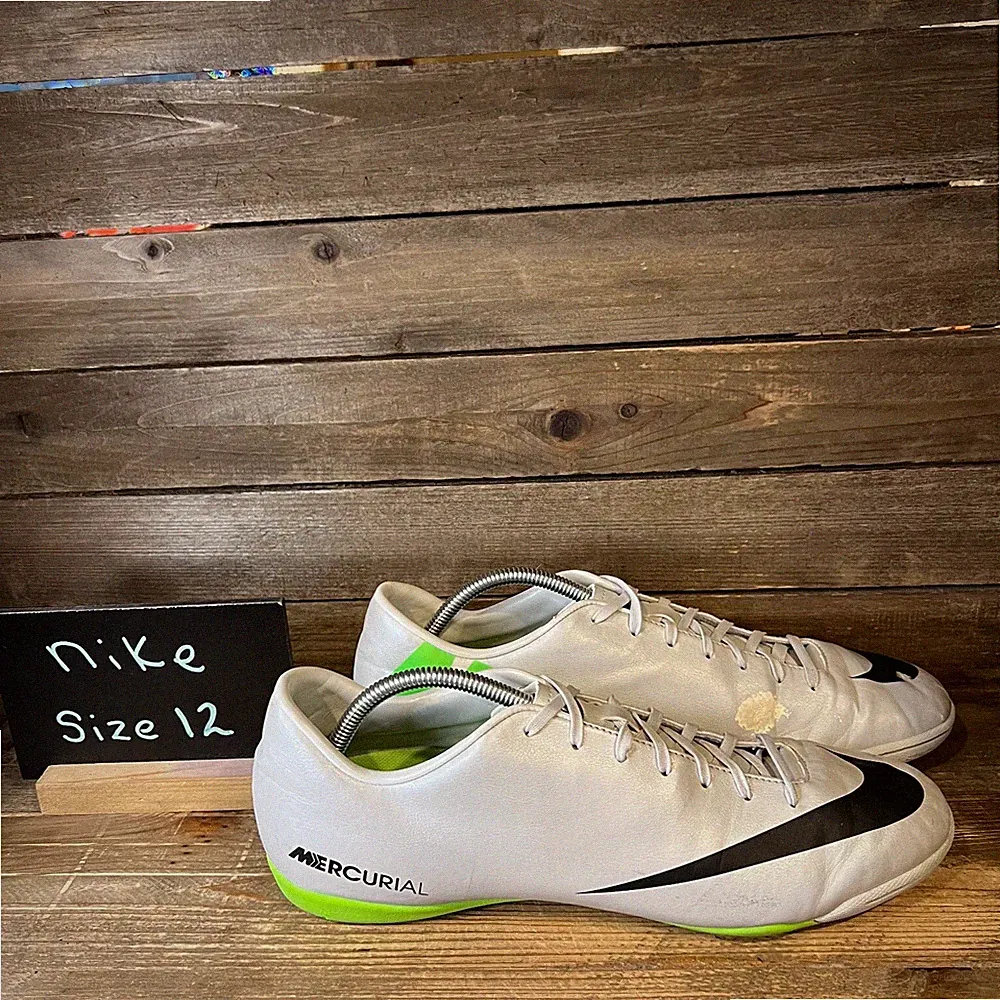 Mens Nike Mercurial Vapor IX SG Gray Pro Soccer Cleats Sneakers Size 12 D GUC