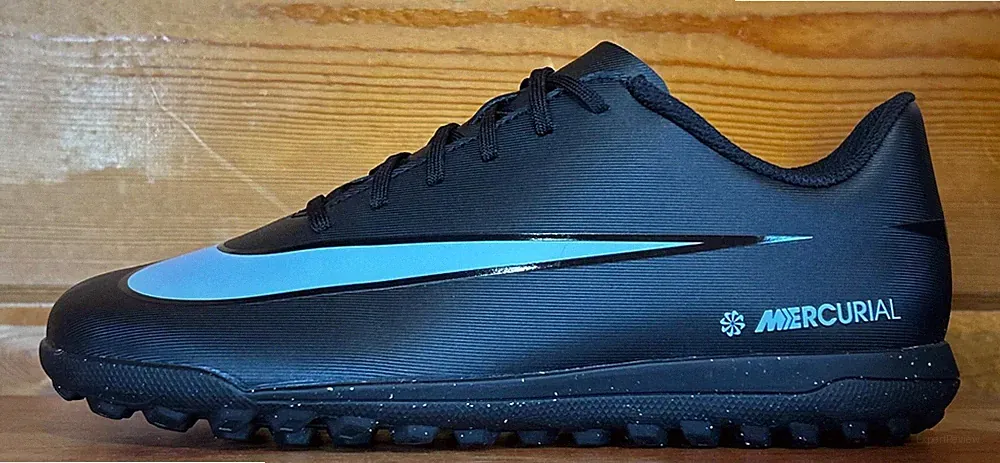 Mens Nike Vapor 16 Club TF Turf Soccer Cleats Size 6.5 (W/8) Black/Ice Blue