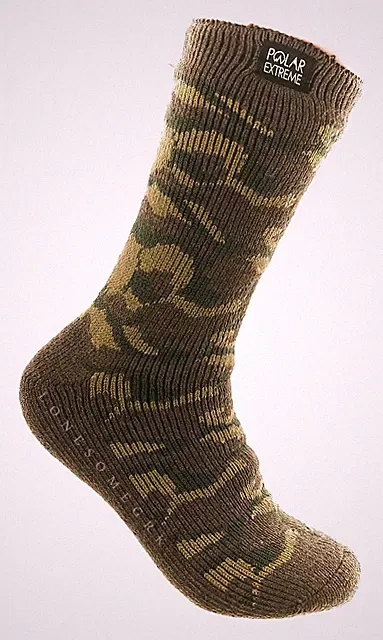 Mens Polar Extreme Camouflage Thermal Insulated Cushioned Mid Calf Socks