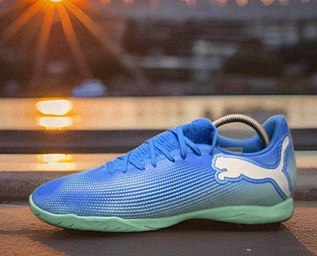 Mens Puma Future 7 Play Indoor Soccer Shoes Sz 10 M Used Blue 107942-01