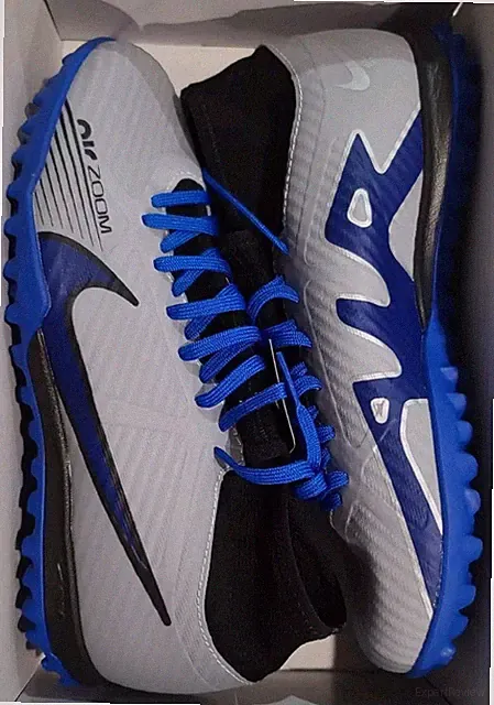 Mens Size 5.5 / 7W Nike Zoom Vapor 15 Academy Turf Soccer Shoes Blue Grey By You