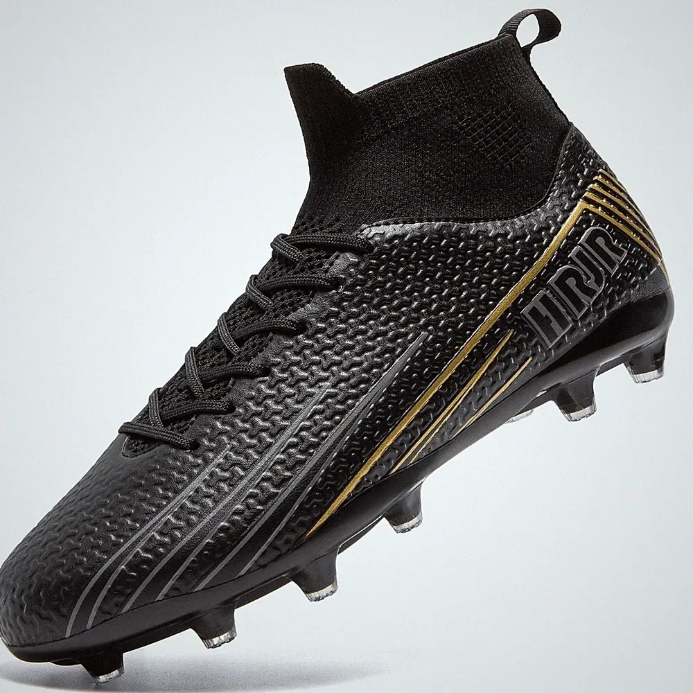 Mens Soccer Cleats Football Cleats High-Top Spikes Black 8