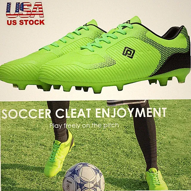 Mens Soccer Cleats Soccer Shoes Outdoor Football Training Shoes Size Black US