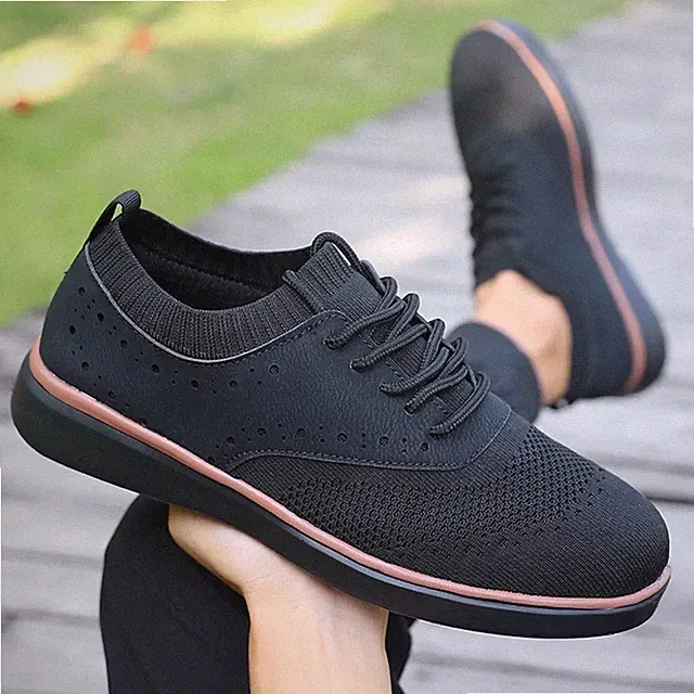 Mens Sports Fashionable Dress Shoes Low Top Oxford Elegant Loafers Flat Sneakers