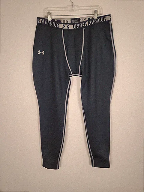 Mens Under Armour Compression Pants Leggings 2XL Coldgear Base Layer Infrared