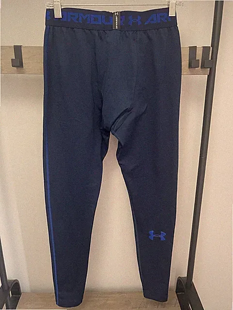 Mens Under Armour Spandex Tights Compression Pants Blue Large