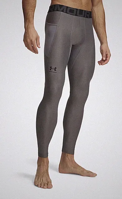 Mens Under Armour Spandex Tights Compression Pants Gray Medium New Pocket