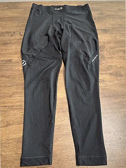 Mens Virus Compression Performance Pants Spandex Tights Black Align XL X-Large
