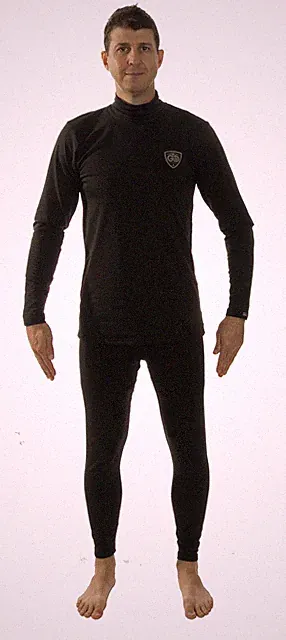 Mens Warm Winter Thermal base layer SET fleece lined shirt pant free neck gaiter