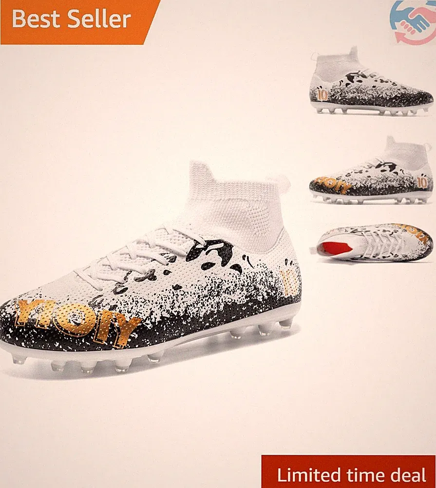 Mens Womens High-Top Soccer Cleats Youth Football Cleats for Training