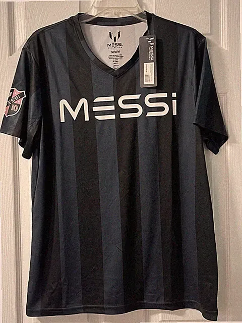 Messi Collection Soccer Jersey V Neck Women’s M Pink And Black W Gray New W/Tag