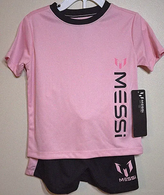 Messi Kids 2T Pink Soccer Outfit Shirt & Shorts Set NEW w/ Tags