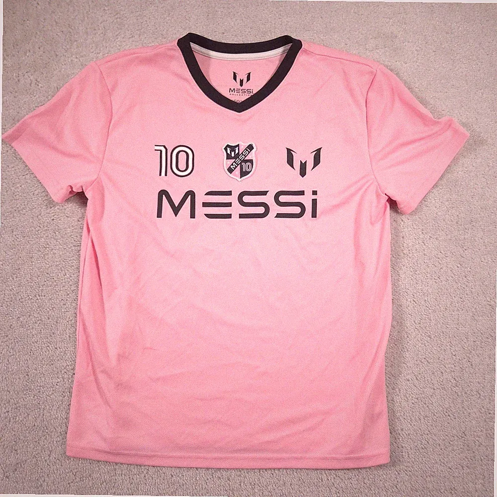 Messi Shirt Boys 14-16 Pink 10 Soccer Jersey V Neck Tagless Graphic Top