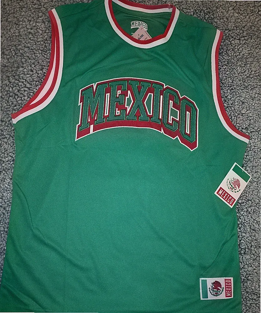 Mexico National Team Basketball Jersey Men L. Green Mesh Soccer Fan Gear