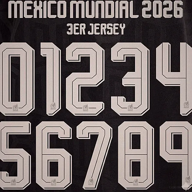 Mexico Third Jersey World Cup Name and Number Set - Iron Pressed