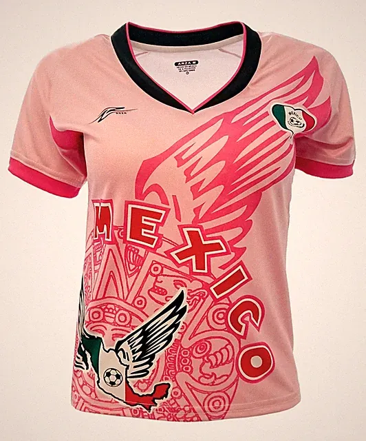 Mexico Women Fan Jersey Exclusive Design Pink Color100% Polyester_Made in Mexico