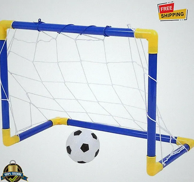 Mini Folding Soccer Goal Net Set with Ball & Pump Kids Indoor Outdoor Toy