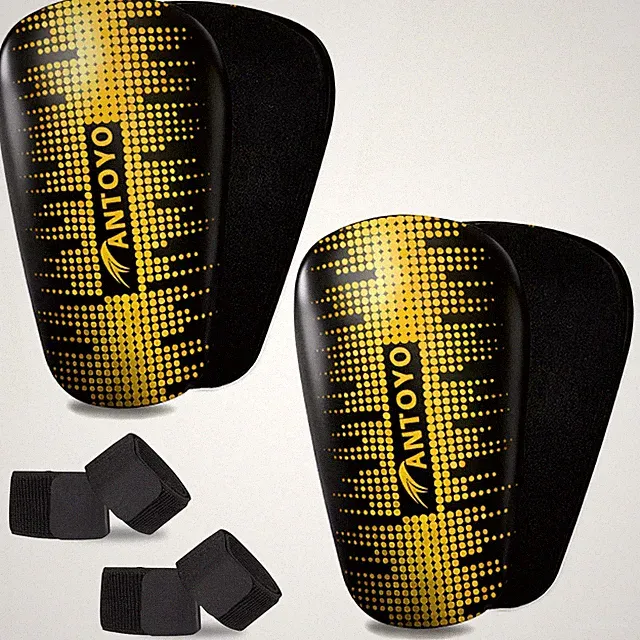 Mini Shin Guards for Kids 2 Pairs with Adjustable Straps for Soccer