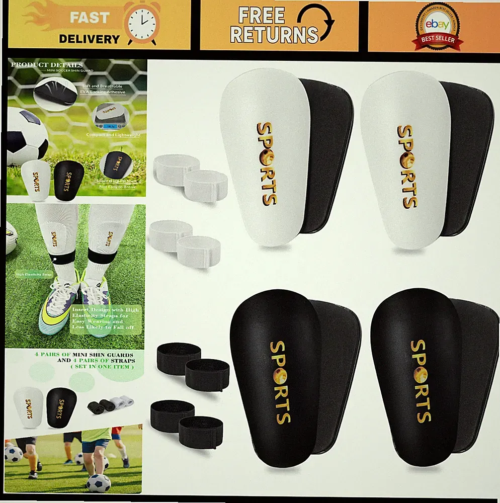 Mini Shin Guards for Kids 4-6, Ultra Light Protective Gear with Straps, Impact R