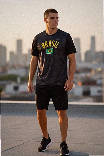 Mitre Brazil National Team Soccer Jersey Shirt Black Yellow Green Size S