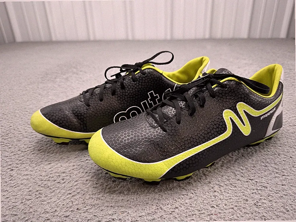 Mitre Mirage Soccer Cleats Black Green Synthetic Athletic Sport Shoes Men SZ 13