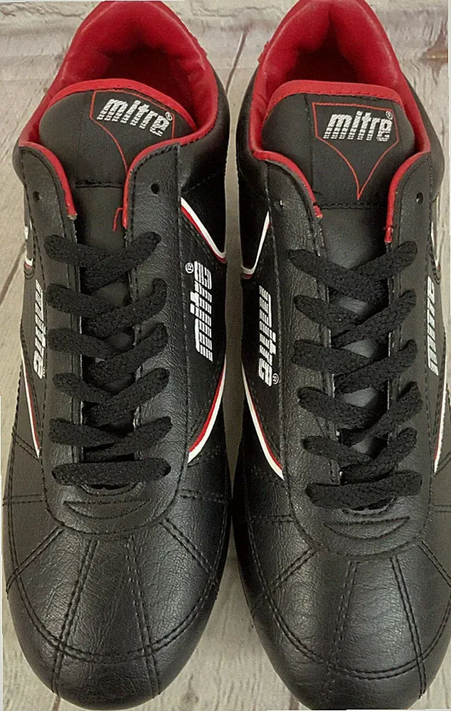 Mitre Titan Youth Absolute Performance Soccer Cleats Low Top Lace Up Black Red