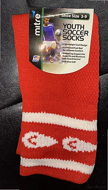 Mitre Youth Football Soccer Socks - Shoe Size 3-9 - Red - Made in USA
