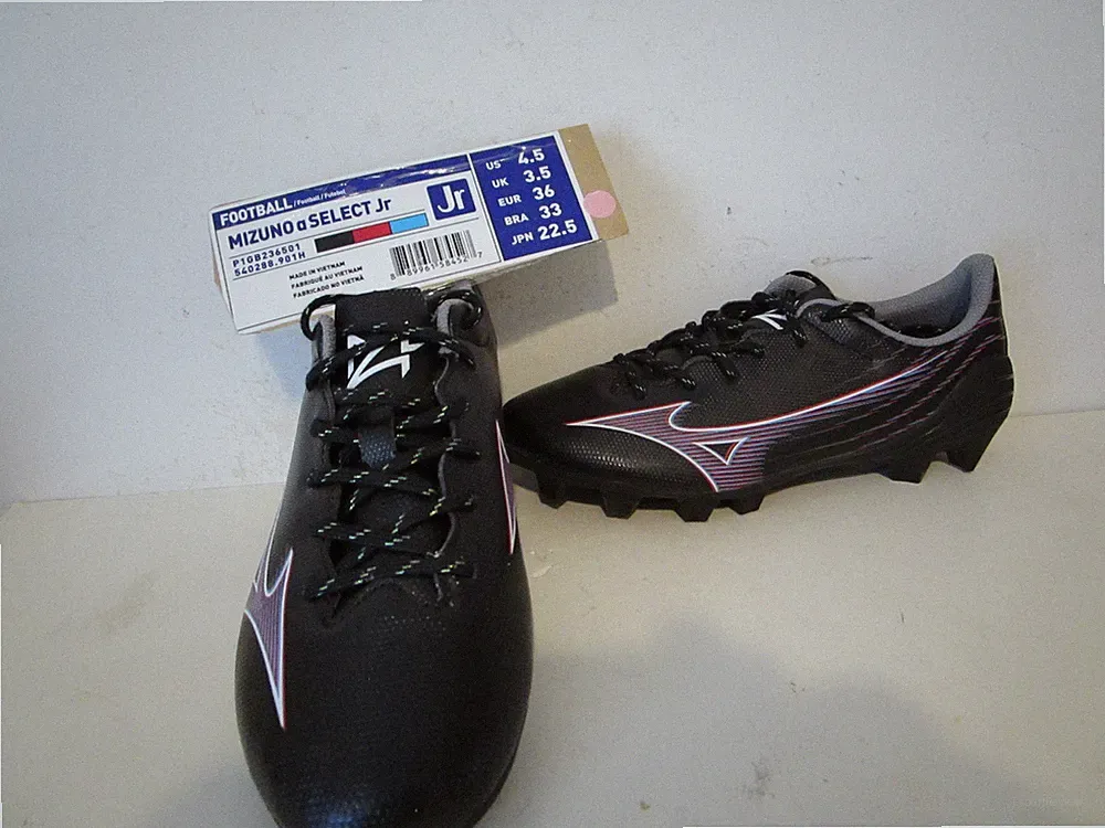 Mizuno a Select Junior Unisex Big Kids Soccer Shoe Black Ignition Red Size 4.5
