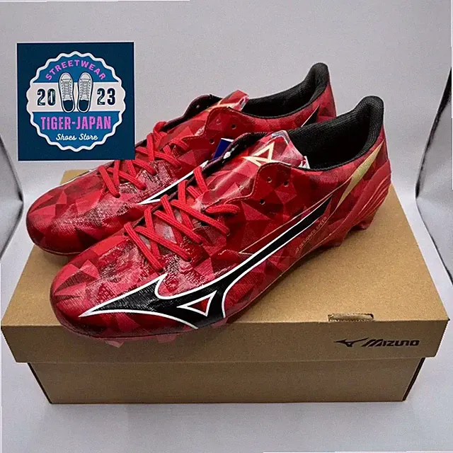 MIZUNO Alpha 2 II ELITE P1GA256260 Ruby Red/Black Unisex Soccer 2E Men Shoes