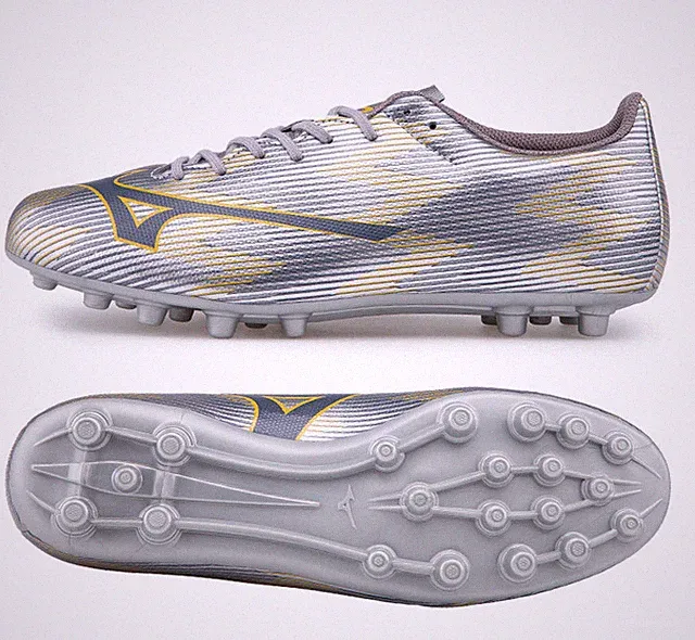 Mizuno Alpha 2 Select AG Mens Soccer Cleats Wide (3E) Galaxy Silver