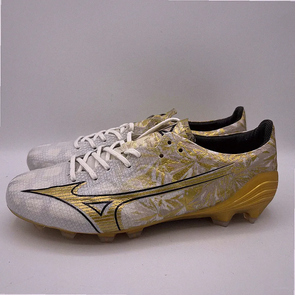 Mizuno Alpha Elite FG Soccer Cleats Mens Size 6.5 White Gold P1GA246250