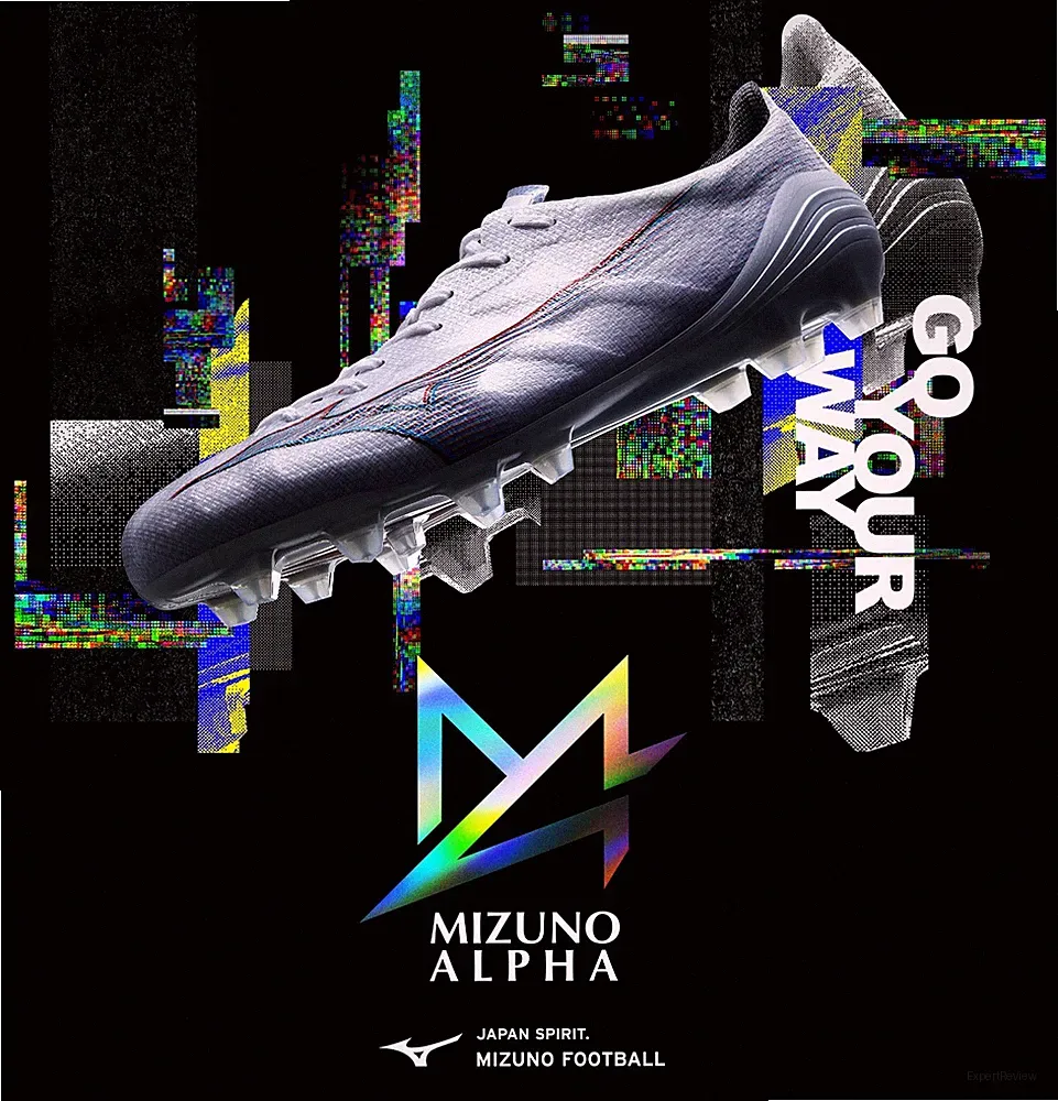 MIZUNO ALPHA ELITE P1GA2362 09 White Ignition Red Blue Soccer Cleats